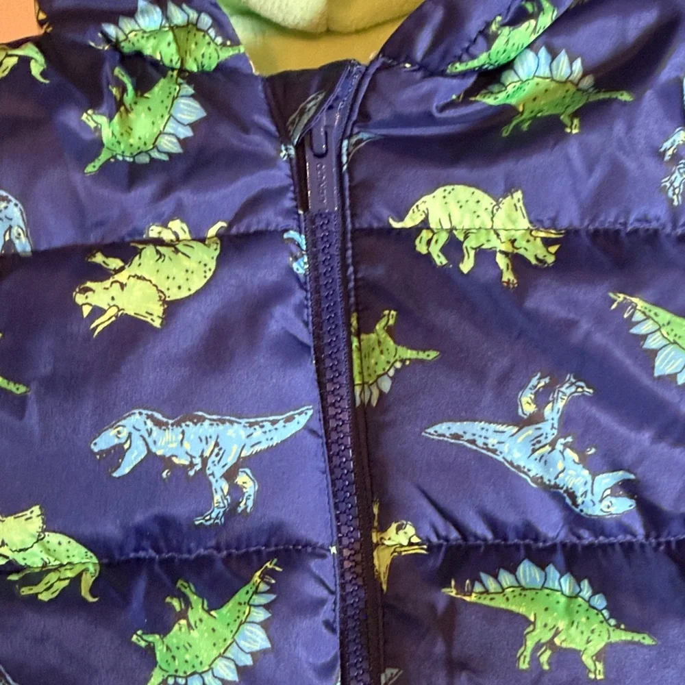 NWT Boys 12-18 mos Old Navy Blue Jacket with Green Dinosaur Print New coat